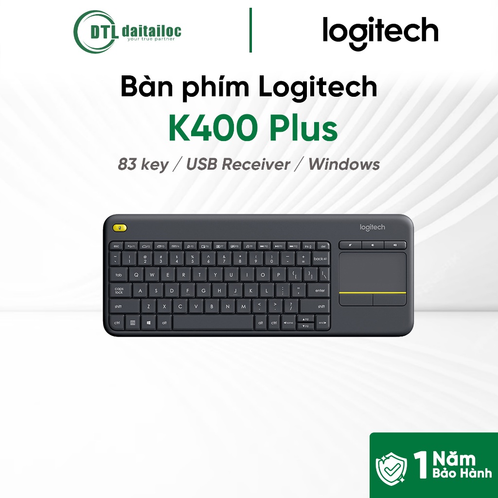 Bàn Phím Không Dây Logitech K400 Plus | Chính hãng | Bảo hành 24 Tháng