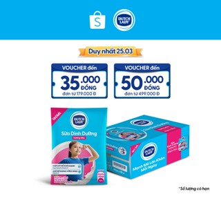 Thùng 48 Bịch Sữa Dinh Dưỡng Dutch Lady Hương Dâu 48x180ml
