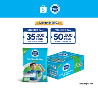 Thùng 48 Bịch Sữa Dinh Dưỡng Dutch Lady Có Đường 48x180ml