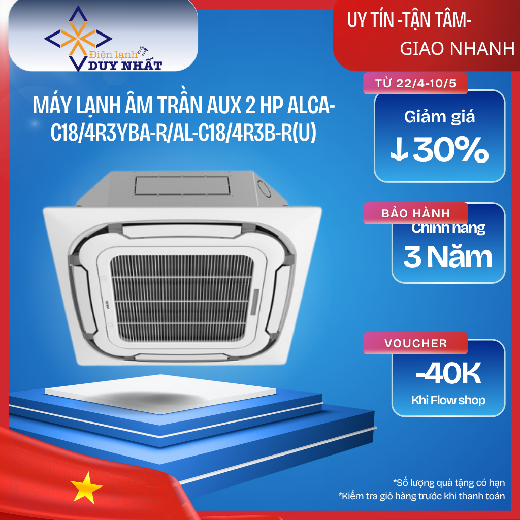 Máy Lạnh Âm Trần AUX 2 HP ALCA-C18/4R3YBA-R/AL-C18/4R3B-R(U)