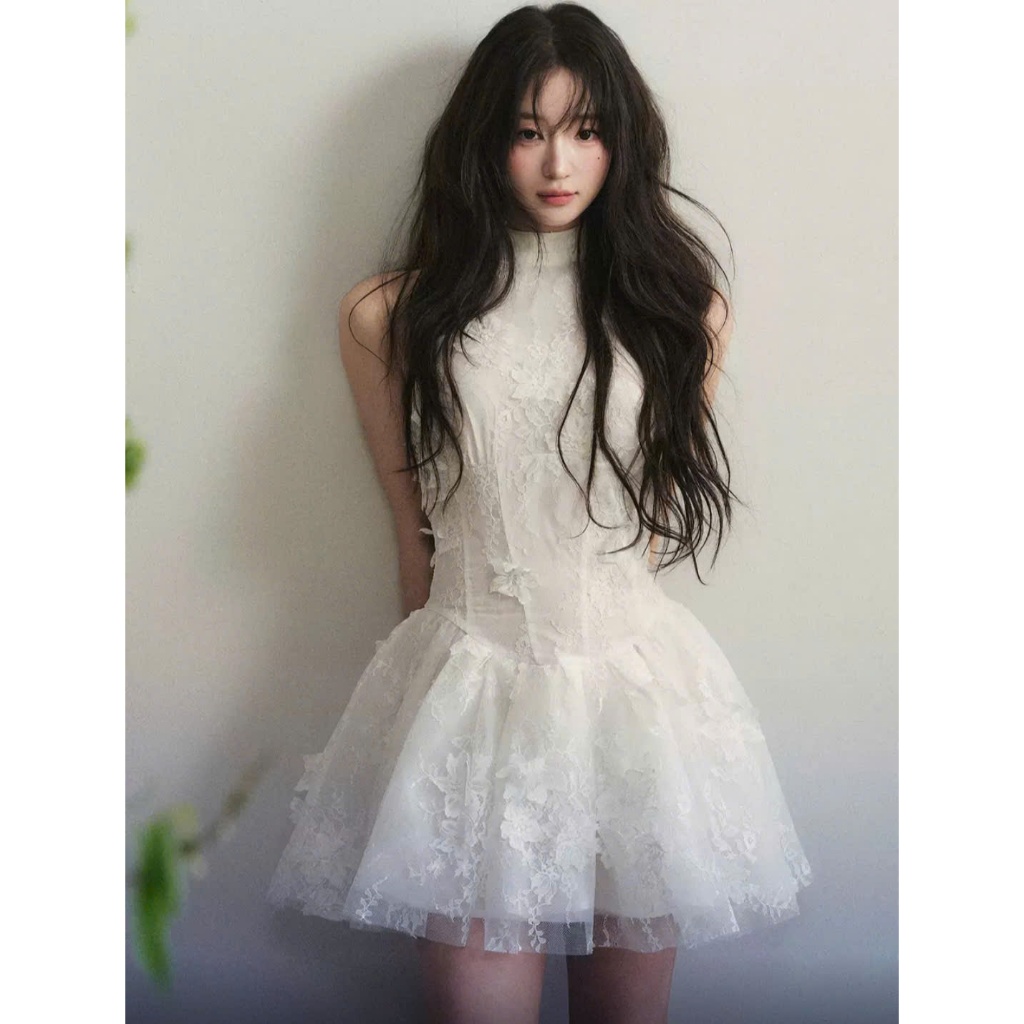 [Order 1P STUDIO] đầm ren trắng tôn dáng