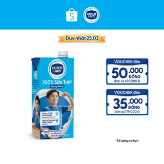 Hộp Sữa Tươi Tiệt Trùng Dutch Lady Không Đường 965ml