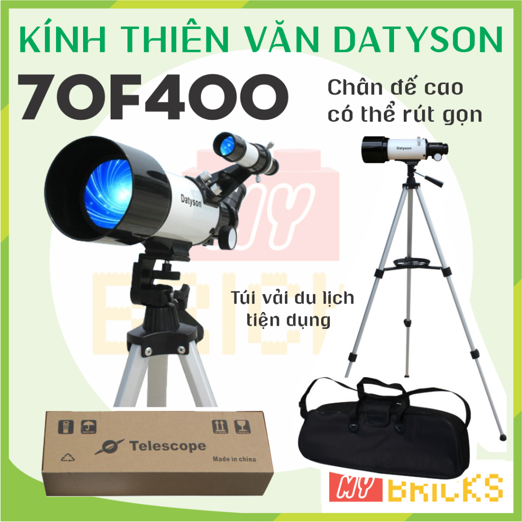 Kính Thiên Văn Khúc Xạ Datyson 70F400 Chân Đế Cao Kèm Túi Vải Du Lịch