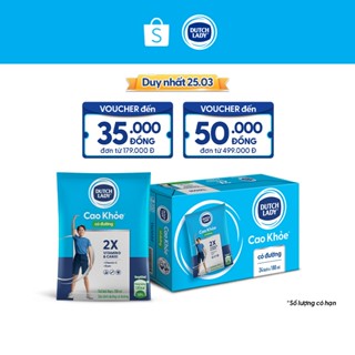 Thùng 24 Bịch Sữa Dinh Dưỡng Dutch Lady Cao Khỏe Có Đường 24x180ml