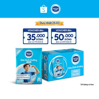 Thùng 24 Bịch Sữa Dinh Dưỡng Dutch Lady Ít Đường 24x180ml