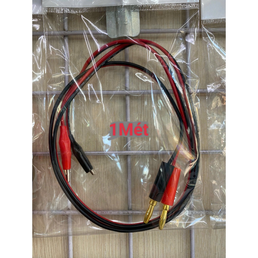 Dây cấp nguồn / Dây kẹp sấu đỏ đen 1m