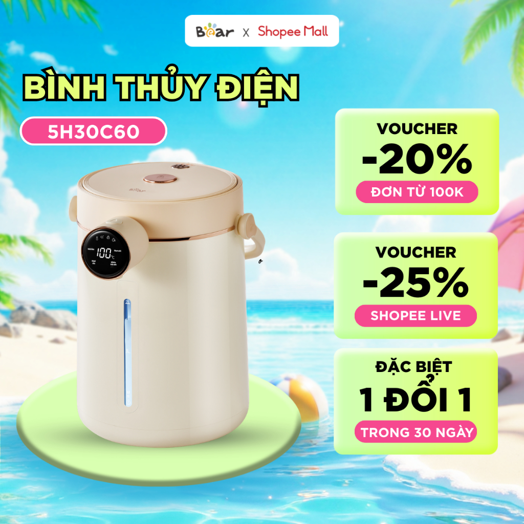 Bình Thủy Điện Bear Dung Tích 3.0L EWB-5H30C60