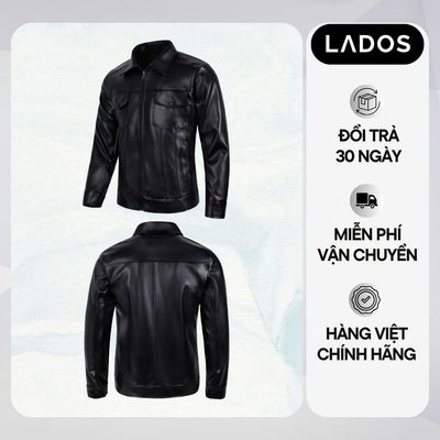 Áo Khoác Da Cao Cấp 2 Lớp Cho Nam LADOS - 22062 Chất Da Không Bong Tróc