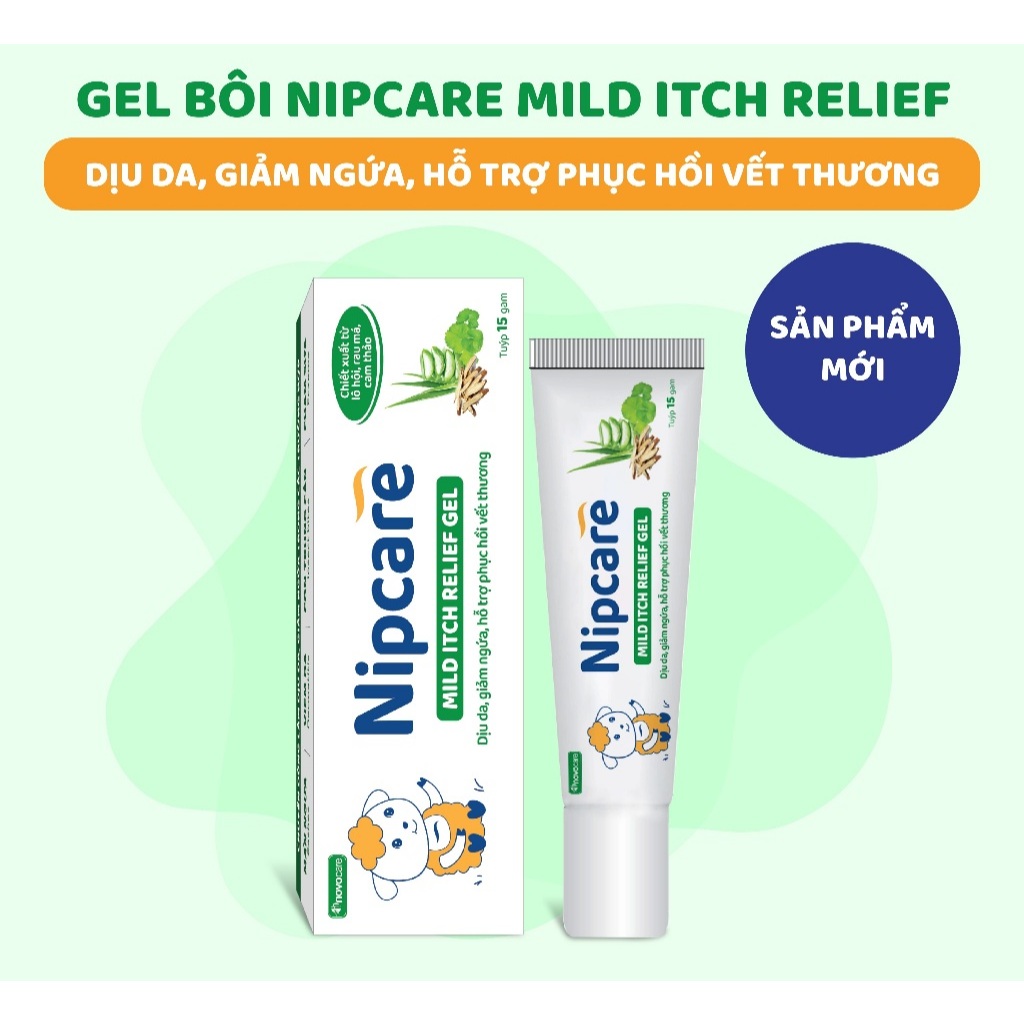 [ĐỔI MẪU] Kem bôi ngứa Nipcare 15g - Hỗ trợ giảm cơn ngứa, giảm sưng đỏ, hỗ trợ làm lành vết thương.