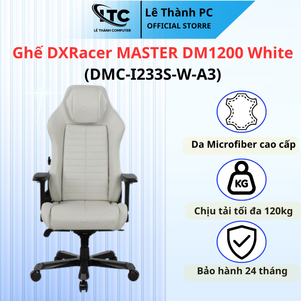 Ghế DXRacer MASTER DM1200 White (DMC-I233S-W-A3)- BH24 tháng