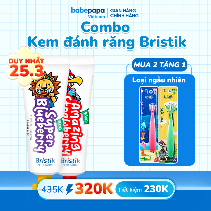 Kem Đánh Răng Cho Bé Bristik Hàn Quốc Kem Đánh Răng Cho Bé Trên 1 Tuổi, Kem Đánh Cho Trẻ Chống Sâu R