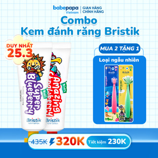 Kem Đánh Răng Cho Bé Bristik Hàn Quốc Kem Đánh Răng Cho Bé Trên 1 Tuổi, Kem Đánh Cho Trẻ Chống Sâu Răng 50g Hàn Quốc
