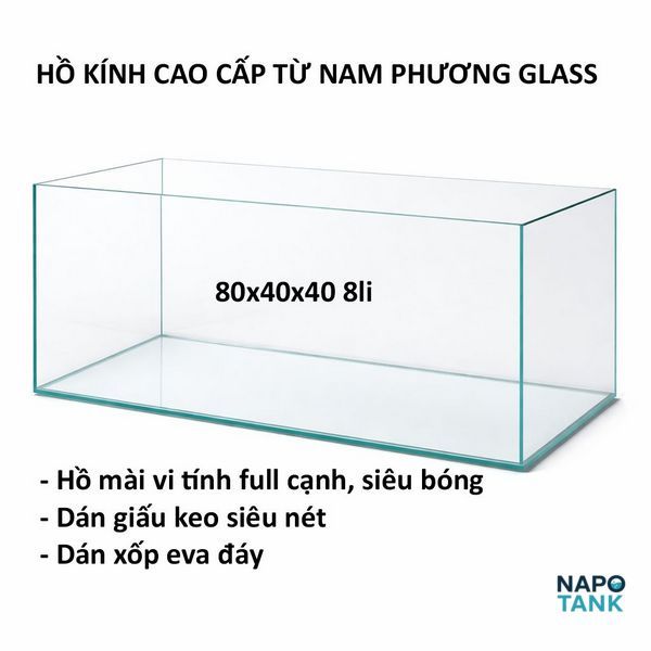 |HỎA TỐC| 80x40x40 8li Hồ kính siêu trong, bể kính siêu trong, hồ cá