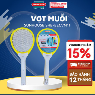 Vợt muỗi, vợt bắt muỗi sunhouse she-eecvm11, nhựa abs chịu va đập mạnh,có đèn báo sạc, bảo hành 1 năm