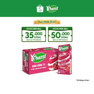 Thùng 48 Hộp Sữa Chua Lên Men Tự Nhiên Yomost Hương Lựu (170ml/Hộp)