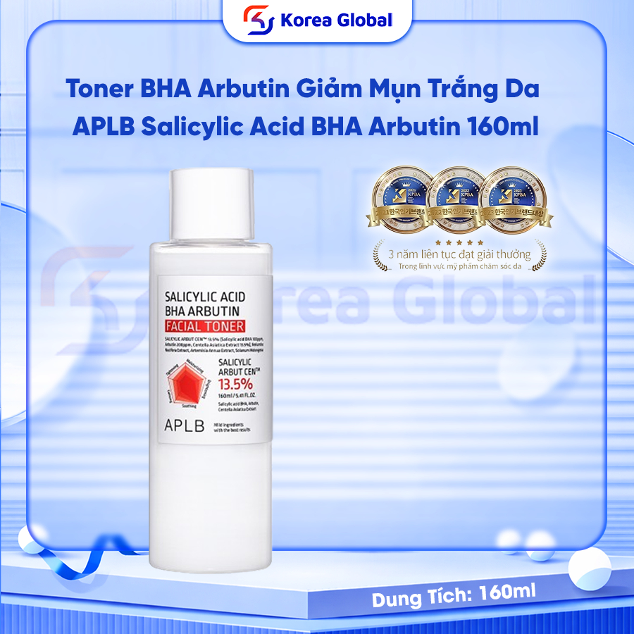 [EXP 092026] Toner BHA Arbutin Giảm Mụn Trắng Da APLB Salicylic Acid BHA Arbutin Facial Toner Cho Da