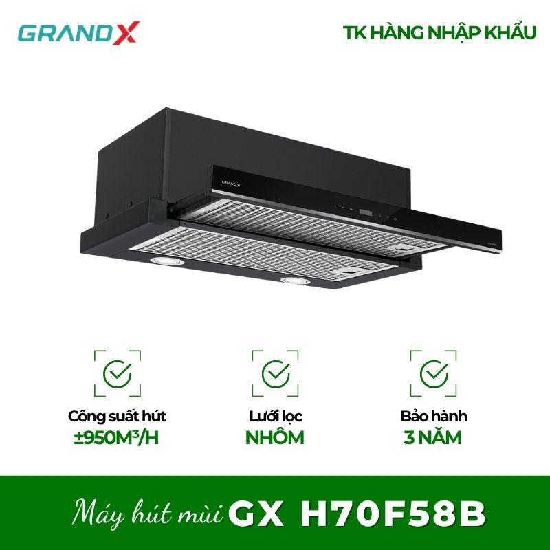 Máy hút mùi âm tủ GrandX GX H70F58B - Máy Hút Mùi Hiện Đại, Phù Hợp Mọi Không Gian Bếp