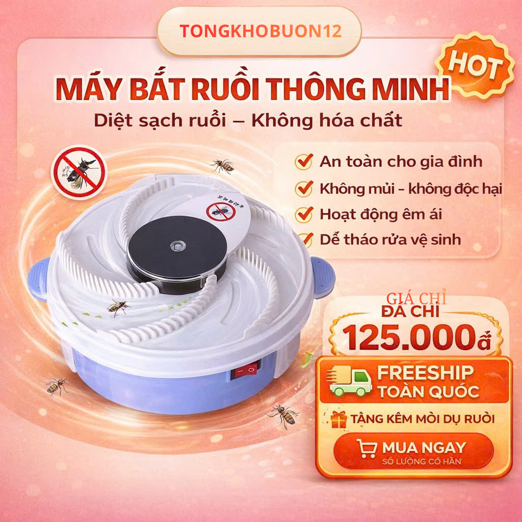 Máy Bắt Ruồi Tự Động Thông Minh, Máy Bắt Ruồi Chạy Điện Không Dùng Hóa Chất