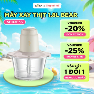 Máy xay thịt bear 1.8l công suất 300w máy xay tỏi ớt, xay đồ ăn dặm cho bé máy xay hạt tiêu động cơ mạnh mẽ ch-5h03e33