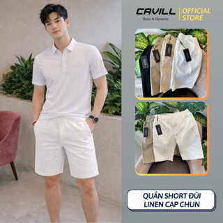 Quần Short Đũi Linen (Premium) CAVILL Cao Cấp. Quần Cạp Chun, Khoá Kéo Dây Rút, Co Giãn, Không nhăn, nhẹ thoáng mát.