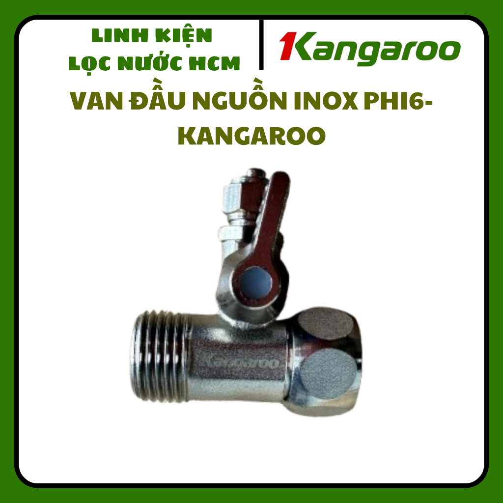 Van Khóa Nước, Van Chia Nước- Khóa Nước RO Đầu Nguồn Ren 21 Phi 6-INOX