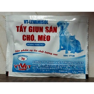 VT-LEVAMISOL - 3g / gói -  SẢN PHẨM HỖ TRỢ LÀM SẠCH VÀ LOẠI BỎ GIUN SÁN CHO CHÓ MÈO