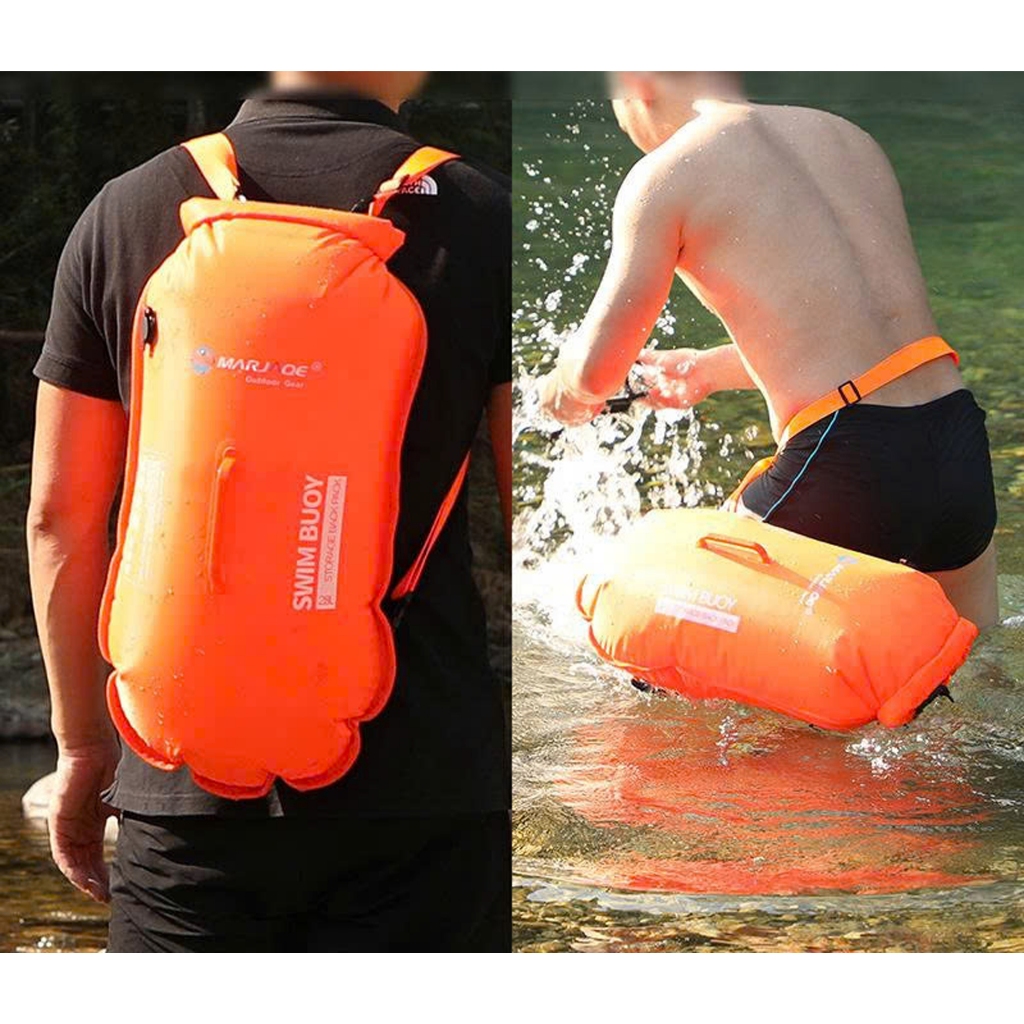 Túi đựng đồ dã ngoại chống nước kiêm phao bơi, có ngăn phân tách đồ khô ướt MARJAQE MD-901