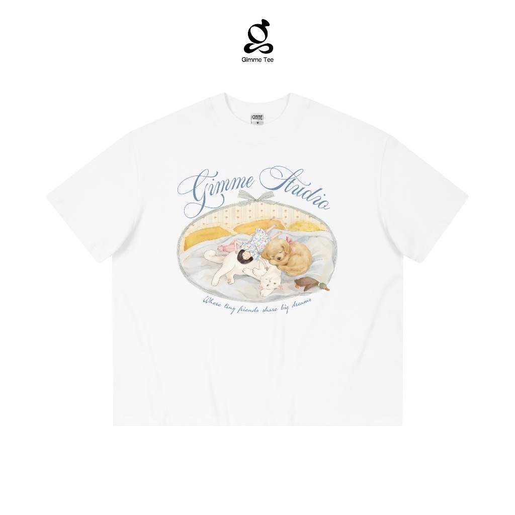 [Hàng Mới] Áo Thun Boxy Gimme - GIẤC NGỦ TRƯA  - Premium 100% Cotton 2 Chiều 250gsm - Áo Thun Unisex