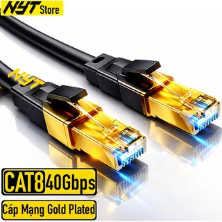 Dây Mạng Cat8 Đúc Sẵn 2 40Gbps Tốc Độ Cao Đầu Mạ Vàng 24K Chống Oxy Hóa