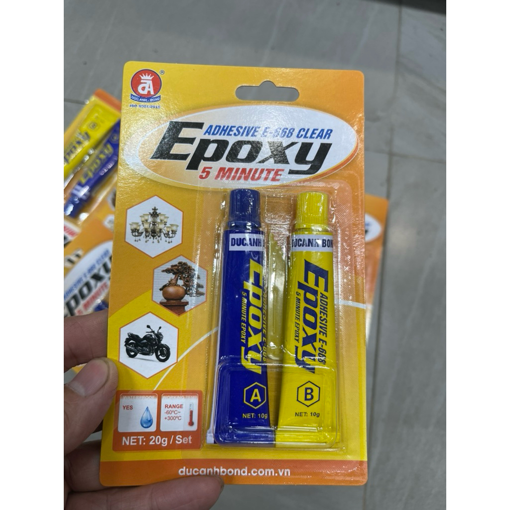 Keo dán sắt 2 thành phần AB Đức Anh, Deyi 20g/set nhỏ {Hàng chính hãng, giá tốt}