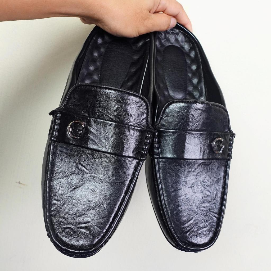 Sục da nam mũi vuông kiểu giày moccasin nam tính , thanh lịch