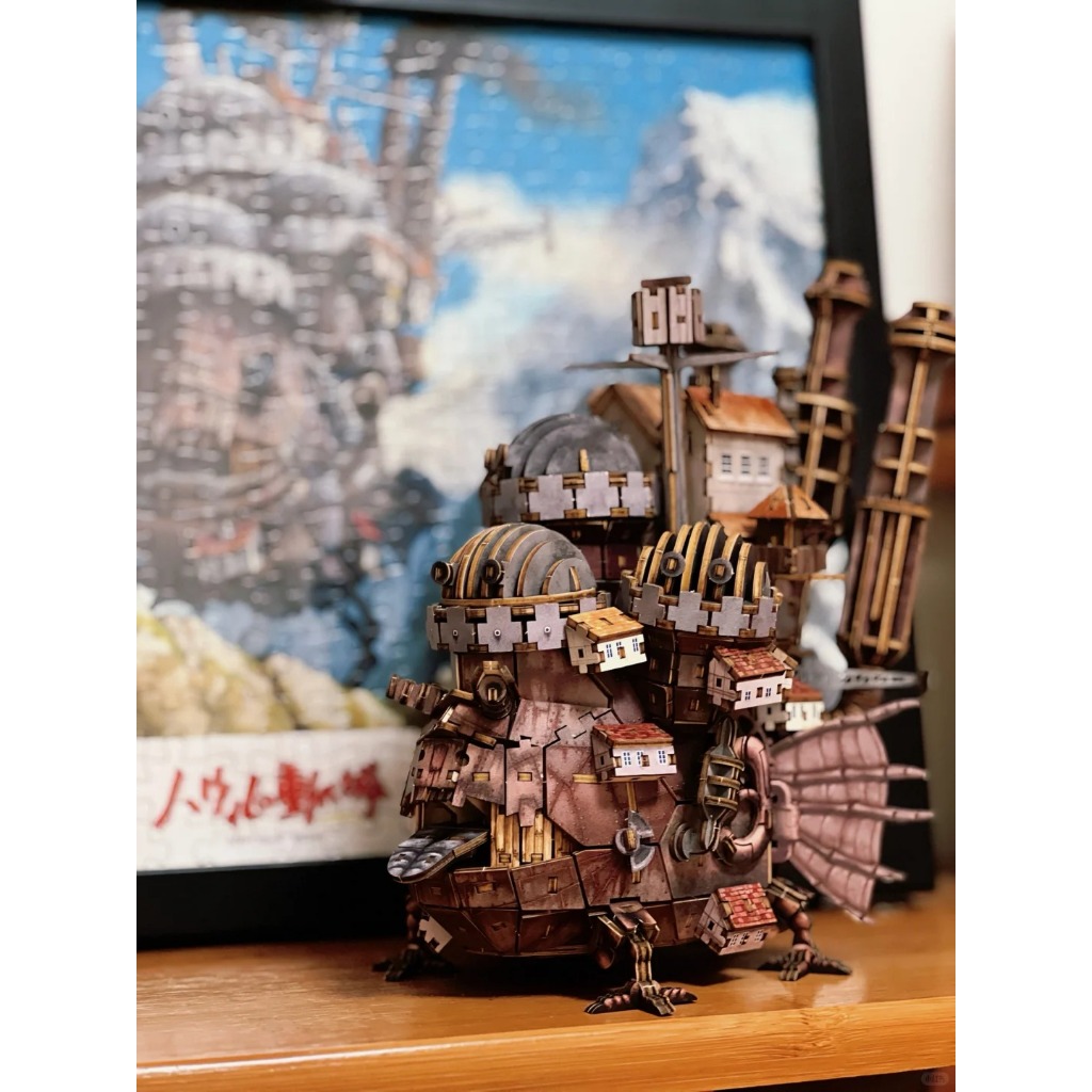 Mô hình lắp ráp 3D DIY bằng gỗ "Howl’s Moving Castle", Đồ chơi lắp ráp gỗ, quà tặng