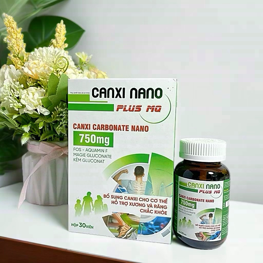Canxi Nano Plus MQ (hộp 30 viên) giúp bổ sung canxi cho xương, răng chắc khoẻ