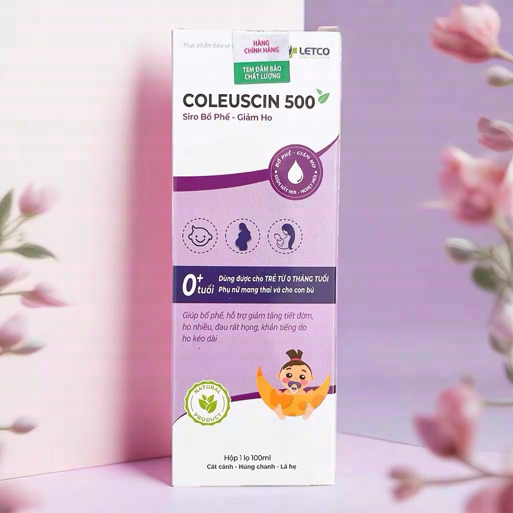Siro bổ phế giảm ho Coleuscin 500 dùng được cho trẻ sơ sinh
