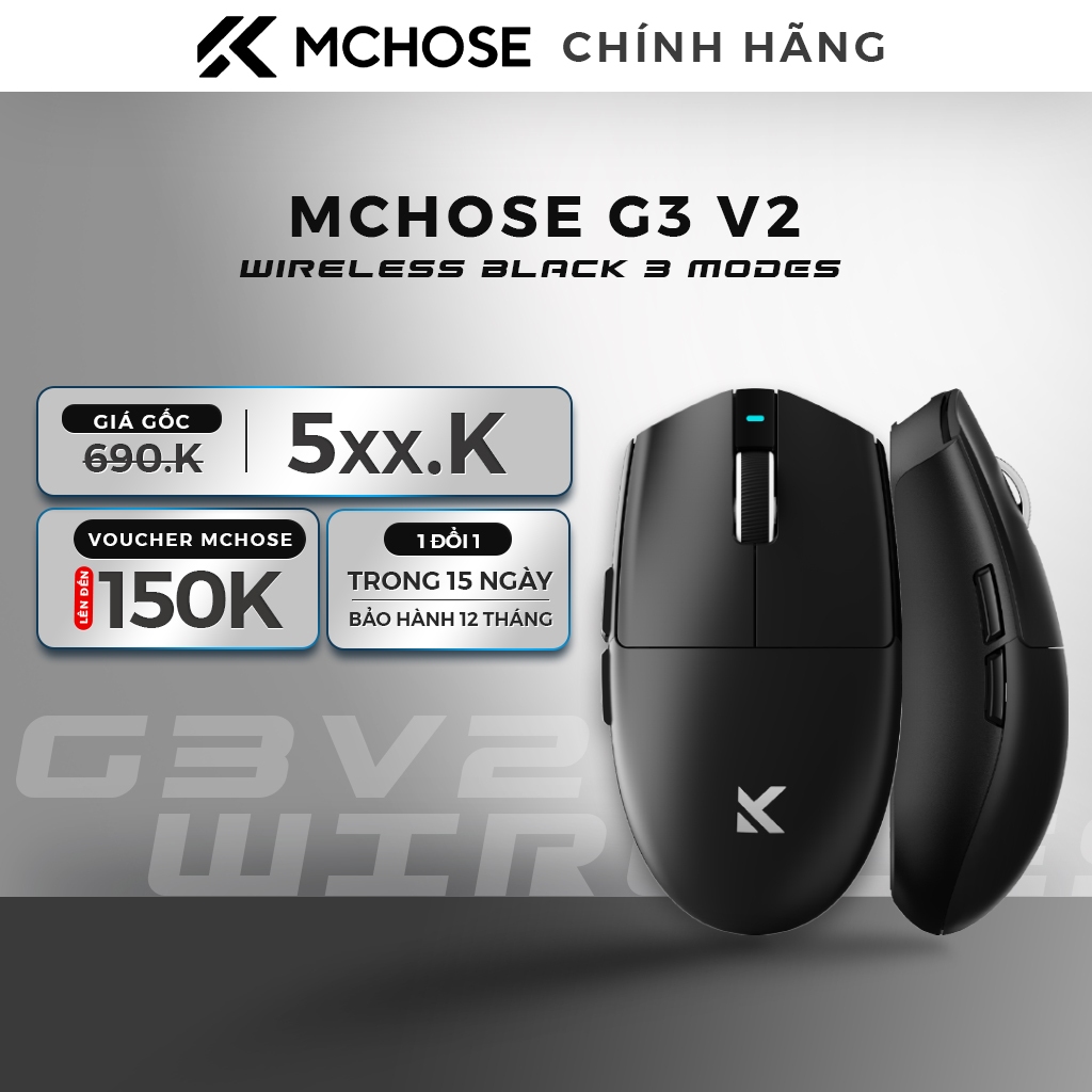 Chuột Gaming MCHOSE G3 V2 Wireless - 3 Modes