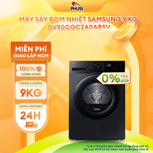 DV90CGC2A0ABSV [GIAO HÀNG MIỄN PHÍ HCM] Máy sấy bơm nhiệt Samsung 9kg - CHÍNH HÃNG