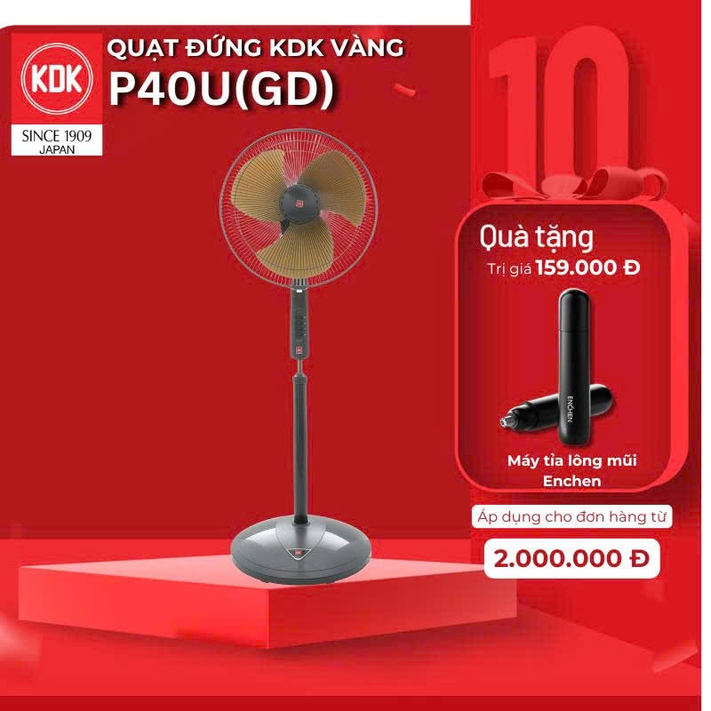 Quạt đứng Nhật KDK màu Vàng P40V(GD) - Bảo hành Chính hãng KDK