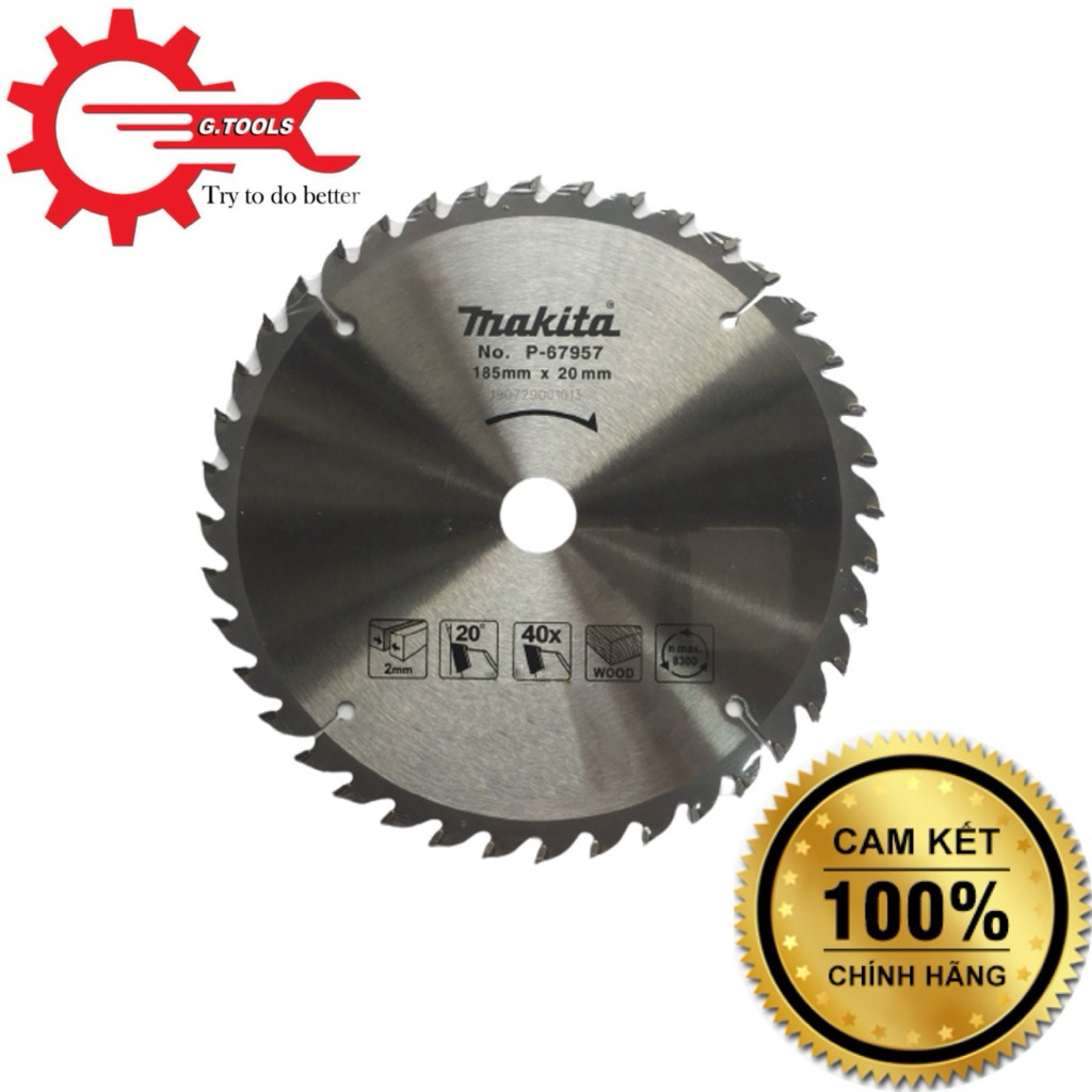 [CHÍNH HÃNG] Lưỡi cắt gỗ 40 răng 185 x 20 x 40T MAKITA P-67957