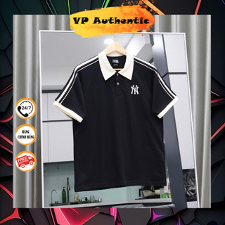 [ Chính Hãng ] Áo Polo New Era NY Đen Viền Kem Hàng Chính Hãng ( VP Authentic )
