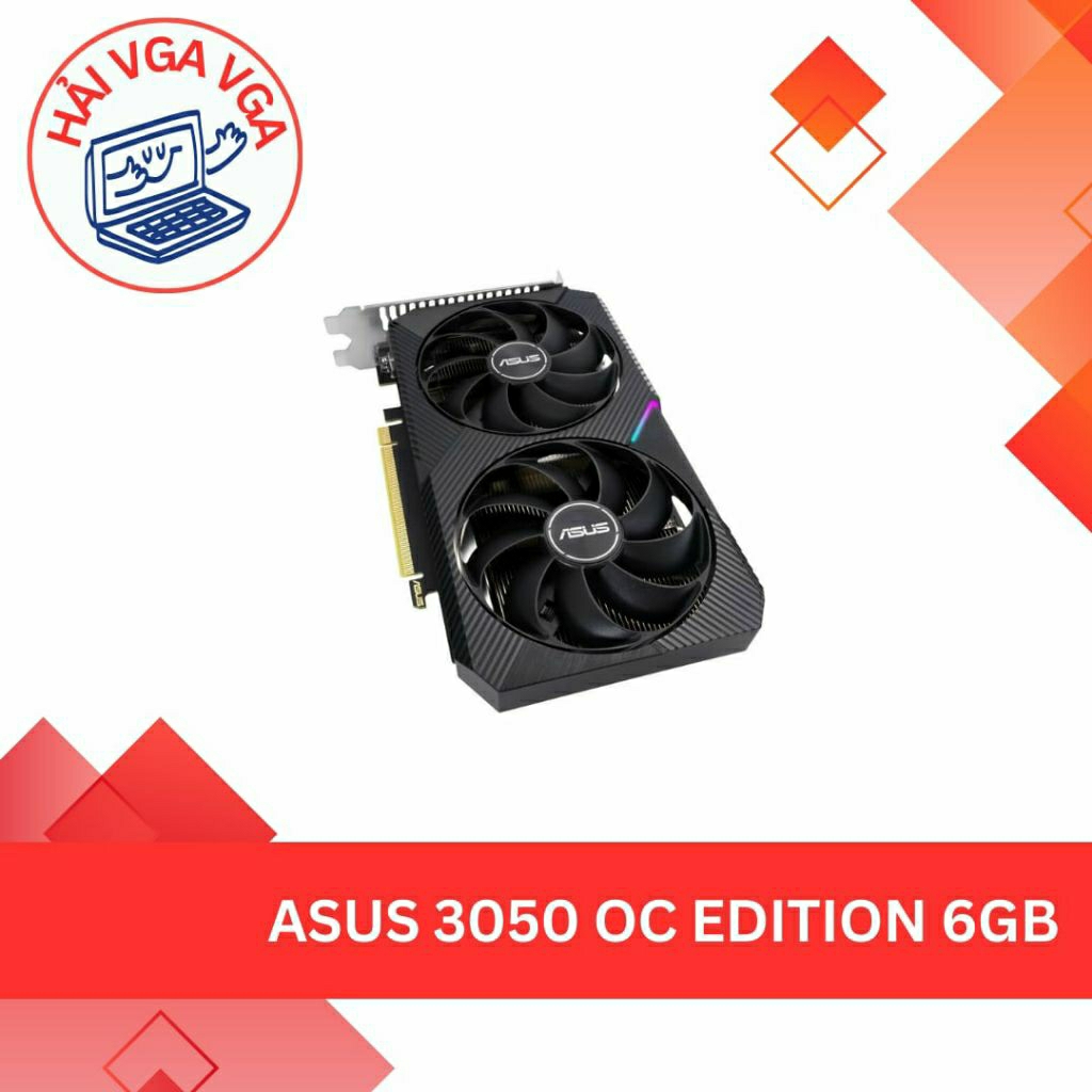 Card Màn Hình Asus Dual GeForce RTX 3050 OC Edition 6GB GDDR6 (DUAL-RTX3050-O6G). cũ bảo hành 6 thán