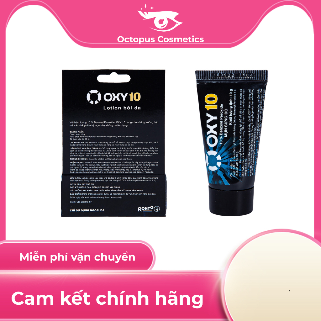 Lotion bôi da Oxy10 Rohto hỗ trợ giảm mụn bọc và mụn sưng đỏ (10g)