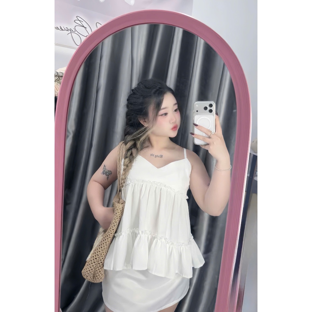 Summer Doll – Áo Hai Dây Nữ Dáng Xòe Phối Ren, Mặc Đi Biển Dạo Phố Du Lịch A26_Có Bigsize | BigBuy360 - bigbuy360.vn