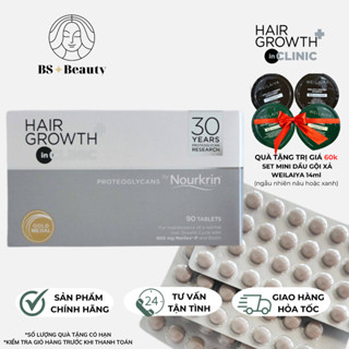 Viên uống hỗ trợ kích thích mọc tóc nam nữ Nourkrin Hair Growth+ Inclinic ( Hộp 90 viên )