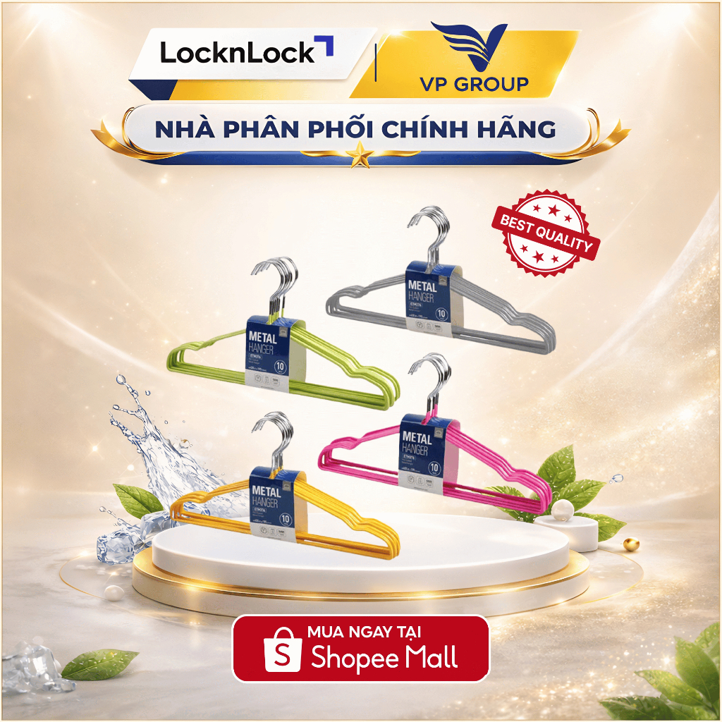 SET 10 MÓC TREO QUẦN ÁO LOCKNLOCK ETM376 - Hàng Chính Hãng (giao màu ngẫu nhiên)