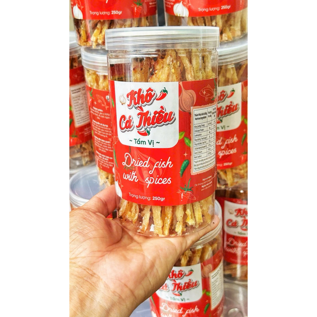 125K Hủ 250g khô cá thiều que, cá thiều miếng
