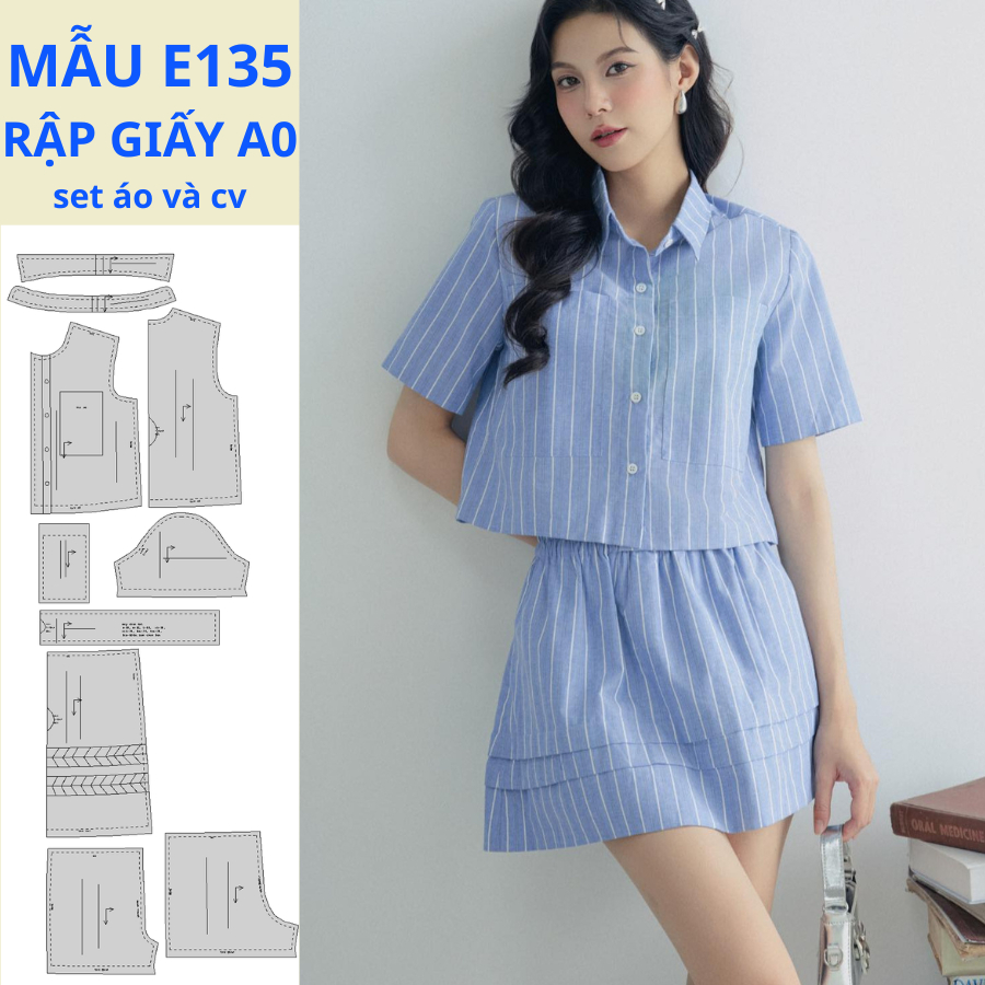 RẬP GIẤY A0 CHO THỢ MAY-SET ÁO VÀ CV-E135