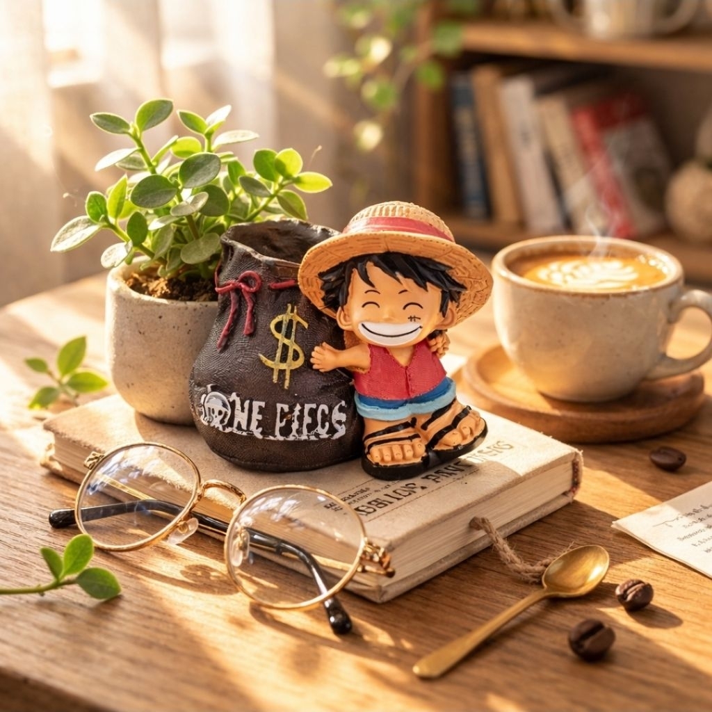 Ống Cắm Bút Luffy One Piece Dễ Thương – Hộp Đựng Bút Anime Trang Trí Bàn Học Bàn Làm Việc, Quà Tặng 