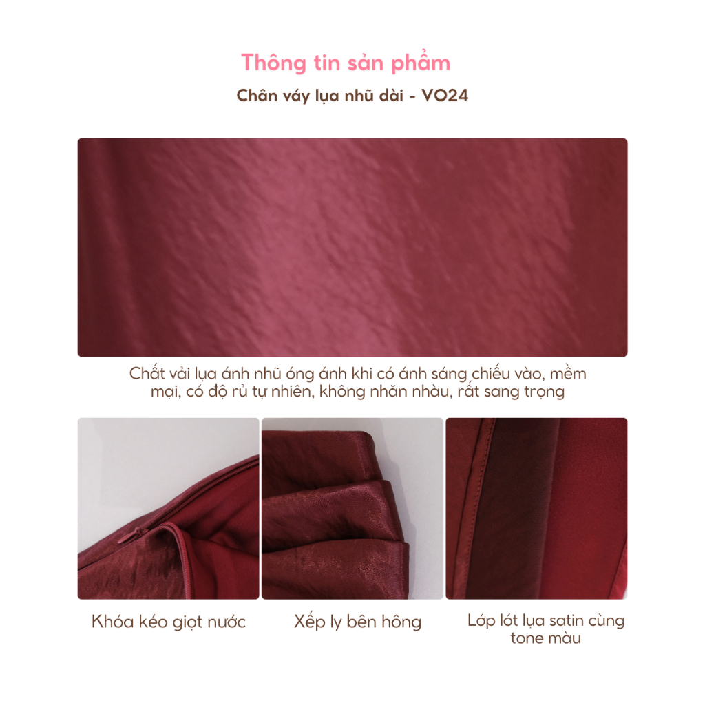 Chân Váy Dài Lụa Nhũ Dáng Suông Nhún Eo La Boutique V024 | BigBuy360 - bigbuy360.vn