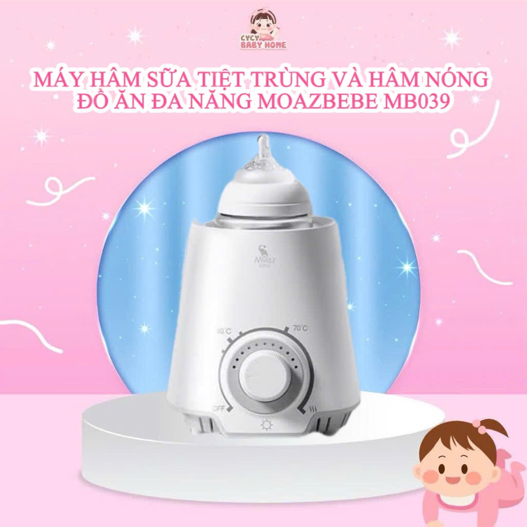 Máy hâm sữa kèm tiệt trùng và hâm nóng đồ ăn đa năng Moaz Bebe MB039 cycybbhome