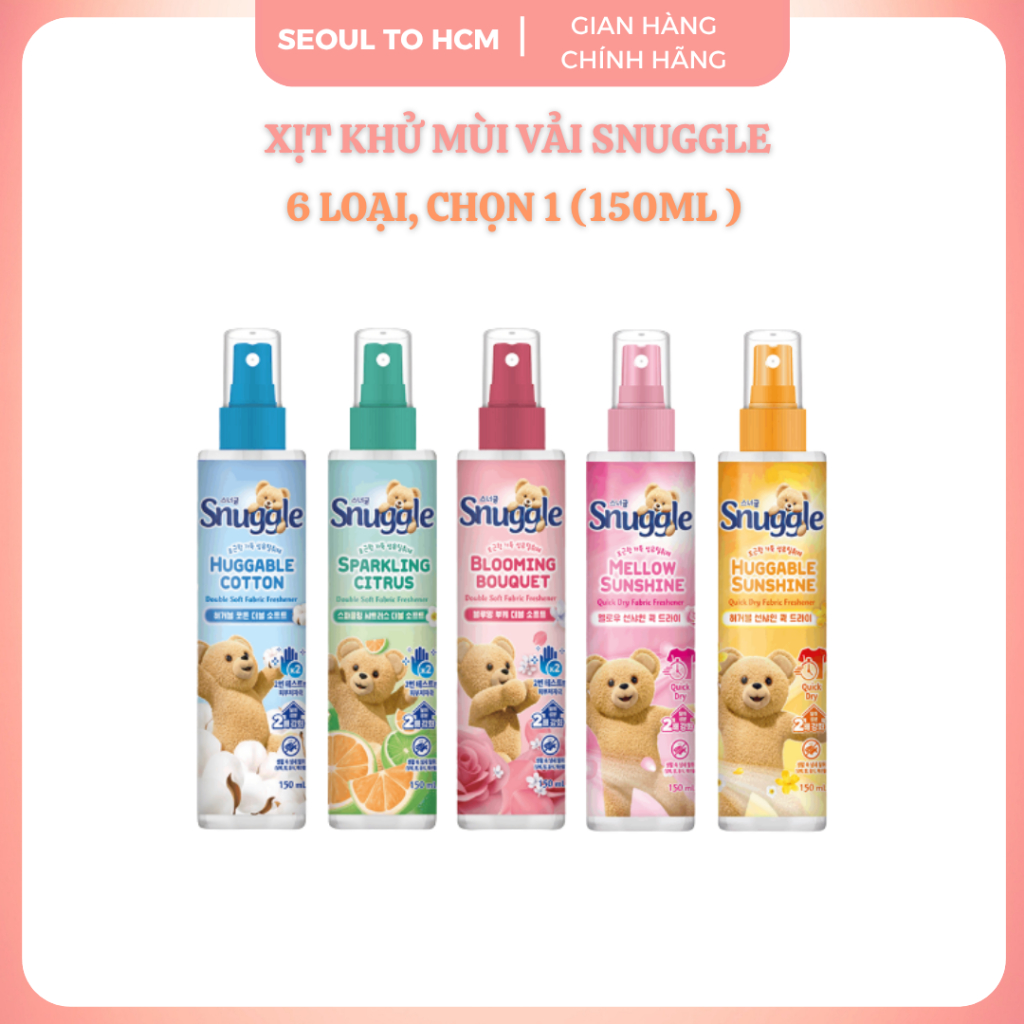 [Snuggle] Xịt Thơm Quần Áo Hàn Quốc 150ml (6 Mùi Hương)